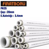 Fırat Pn25 Kompozit Pprc Boru 20Mm 4Mt, Cam Elyaf Takviyeli, 7B00023020