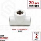 Fırat Pprc 20 mm Tamir Seti Iç Dişli Te 1/2" 2 Parça Temiz Su Tesisat Ek Parçası