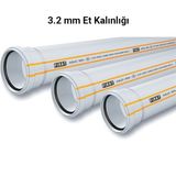 Fırat Pvc Pimaş Dublex Atık Su Borusu 70 x 1000 mm