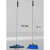 Fırça Çekpas 2 Li Set Saplı Süpürge Saplı Çekçek Paspas Silgi - 40 cm