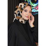 Fırça Desen Bej Soft Pamuk Eşarp