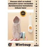#Fırça Ergonomik Tutma Saplı Bot Süet Nubuk Ayakkabı Bakım Leke Çıkarıcı Hazneli Temizlik Fırçası