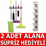 Fırça Süpürge Paspas Mop Sapı Tutucu Askı Çok Amaçlı Duvara Monte Askılık Mop Temizlik Seti Askısı