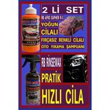 Fırçasız Yoğun Cilalı Renkli Oto Yıkama Şampuanı 1 Kg+ Pratik Hızlı Cila 500 Ml
