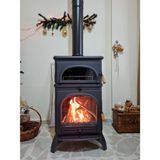 Fire Stove Frs-0023 Modena Oven Tek Camlı Kuzineli Döküm Soba