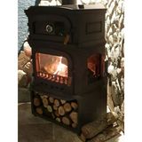 Fire Stove Frs-034Ykst 3 Camlı Yan Kapaklı Kuzineli Odun Hazneli Pik Döküm Soba