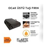 Firest Flarte Ocak Üstü Taş Fırın Eko Model Camsız 30X30 - Siyah