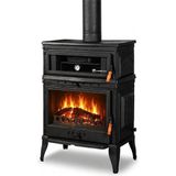 Firestove Fire Stove FRS-044 Retro Dik Tek Camlı Kuzineli Döküm Soba