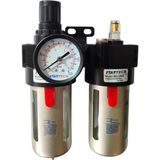Firetech 1/2 Ikili Şartlandırıcı Seti - Filtre Regülatör Yağlayıcı - BEFC4000 - Pnömatik Hava Şartlandırıcısı Yuvarlak Tip 0.5-8.5 Bar