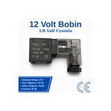 Firetech 1/8 12 volt Valf bobini - 12v dc bobin - Pnömatik valf bobini - 12 volt solenoid bobin
