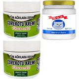 Fırfır Moda 2 Tane Çörek Otu Kremi Orta Boy 100 ml Krem + 2 Tane Snow Kitten Menthol Balm 50 ml / Sırt Bel Kas Diz Dirsek Iskelet Agrilarina Masaj Seti - 1Paket