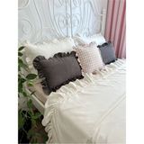 Fırfırlı Beyaz Yatak Örtüsü Takımı Çift Kişilik - 250 x 260 cm