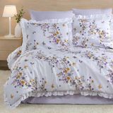 Fırfırlı Çift Kişilik Nevresim Takımı 200X220cm - 4 Yastık Kılıfı - Lastikli Çarşaflı 160X200+30