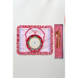Fırfırlı, Desenli, Dijital Baskılı, Renkli, Çizgili, Amerikan Servis 35X45 cm (1 Adet) - 35 x 45 cm - Pembe