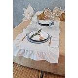 Fırfırlı Keten Runner 40X110 cm Eco