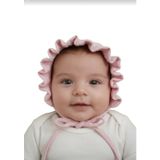 Fırfırlı Müslin Bebek Şapkası Pembe, Pembe, cm