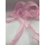 Fırfırlı Tül Organze Kurdele 2 mt (7cm x 2mt), Çiçek Malzemesi, Gelin Buketi, Bohça Misinalı Fırfır - Pembe