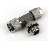 Fırıncı Depom 1/4" - 10 mm Sıkmalı Metal T Ortabacak Pnömatik Rakor - O-Ringli Yüksek Basınç Bağlantı Elemanı