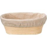 Fırıncı Market Bambu Hamur Mayalama Sepeti Oval Bezli 28X15X9 H cm - Krem