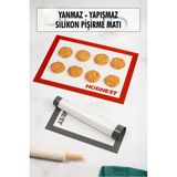 Fırınlanabilir Kendinden Yağlı Silikon Pişirme Matı Hamur Açma Matı Silpat 30X40 cm 1 Adet - 30 x 40 cm