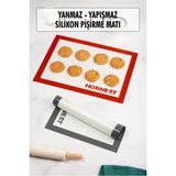 Fırınlanabilir Kendinden Yağlı Silikon Pişirme Matı Hamur Açma Matı Silpat 30X40 cm 1 Adet - Şeffaf