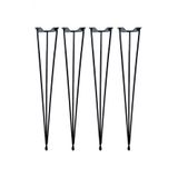 Firkete Tel Sehpa Ayağı 4'lü Paket - 46 cm - Siyah Renkli