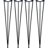 Firkete Tel Sehpa Ayağı 4'lü Paket - 50 cm - Siyah Renkli