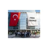 Firma Logonuz Kişiye Özel Bayrak Ve Türk bayrağı Premium Raşel Kumaş 10x15 metre