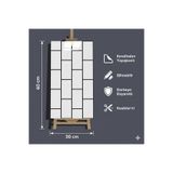 FiR&MeL Home 6024 Beyaz Tuğla Desenli Kendinden Yapışkanlı Duvar Paneli PVC 30x60 cm Dekor Mutfak Banyo Fayans