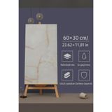 FiR&MeL Home Bej Mermer Görünümlü Kendinden Yapışkanlı Su Geçirmez Duvar Paneli 60x30 cm