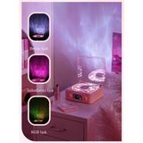 Fırsat 7 Nostalji Plak Çalar Bluetooth Subwoofer 3D Ses Dalgası Retro Müzik Plak Çalar Aura Bulutlusu Ledli - Pembe - Mor