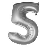 Firsat Ayi Fırsat Ayı Balon 5 Rakam 76 Cm Gümüş Folyo Balon 34 Inc