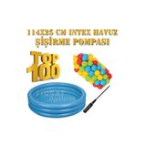 Fırsat Oyuncak Havuz 122x25 Cm Top Oyun Deniz Havuzu 100 Adet 6 Cm Top Pompa