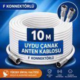 Fırsat Yolu 10 Metre Hazır Uydu Anten Kablosu F Konnektörlü 64 Tel