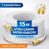 Fırsat Yolu 15 Metre Hazır Uydu Anten Kablosu F Konnektörlü 64 Tel