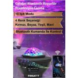 Fırsat7 Galaxy Uzay İstasyonu Bluetooth Hoparlör Projektör Gece Lambası Lazer Işık Ve Parti Led Disko Topu