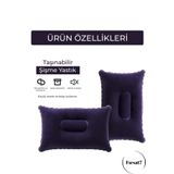Fırsat7 Kadife Kaplı Şişme Yastık Küçük Kamp Yastığı Seyahat Yastığı 1 Adet Şişme Yastık Kadife Kaplamalı