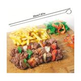 Fırsatkolik 10 Adet Paslanmaz Çelik Mangal Şişi Seti – 20 cm Metal Çöp Şiş ve Izgara Şişleri - Ahşap - Bej - Siyah - Standart