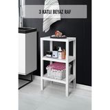 Fırsatkolik 3 Katlı Beyaz Raf Kitaplık & Banyo Düzenleyicisi 73,5 cm - 00 Siyah - Beyaz