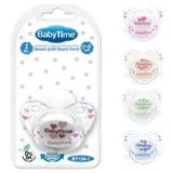 Fırsatkolik Babytime Silikon Damaklı Koruyucu Kapaklı Şeffaf Gövdeli Desenli Emzik N.1 BT134-1 - Renkli - Standart