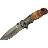 Fırsatkolik Browning X50 Kahverengi Kurtarma / Kamp Çakısı 20,5cm- Yarı Otomatik, Kemerlikli, Ahşap Sap, Cam Kırma ve Ip Kesme Aparatlı - 00-Kahverengi