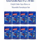 Fırsatkolik Çınar Lavabo Açıcı 40 gr x 12 Adet – Güçlü Gider Açıcı Boru ve Tıkanıklık Temizleyici Set - 00 Siyah - Beyaz
