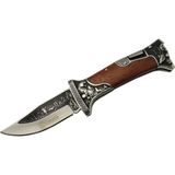 Fırsatkolik Columbia A3188-2 Geyik Desenli Outdoor Çakı 23 cm - Işlemeli Ahşap Saplı, Perçinli, Deri Kılıflı - 00 Siyah - Beyaz