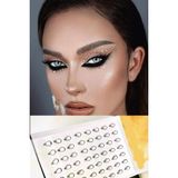 Fırsatkolik Damla Kristal Işıltılı Sticker Yüz ve Vücut Makyaj Taşı ( 110 Adet ) - 00 Siyah - Beyaz