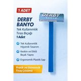 Fırsatkolik Derby Banyo Tek Kullanımlık Tıraş Bıçağı 1 Adet Plastik Saplı Pratik Tıraş Jileti