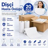 Fırsatkolik Dişçi Hasta Önlüğü 20 Rulo 1600 Adet Beyaz 50X60 cm - 00 Siyah - Beyaz