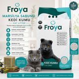 Fırsatkolik Froya Marsilya Sabunu Kokulu Kedi Kumu 10 Lt Orta Taneli Topaklanan Tozsuz Kedi Kumu - 00 Siyah - Beyaz