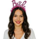 Fırsatkolik Fuşya Renk Bekarlığa Veda Italik Yazı Alyanslı Bride Taç - 00 Siyah - Beyaz