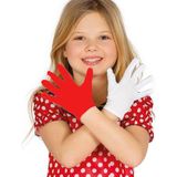 Fırsatkolik Gösteriler Için 1 Çift Kırmızı Beyaz Pandomim Eldiveni Çocuk Boy - 00 Siyah - Beyaz