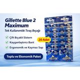 Fırsatkolik Jilet Blue 2 Maximum Tek Kullanımlık Tıraş Bıçağı 20 Adet Ekonomik Paket
